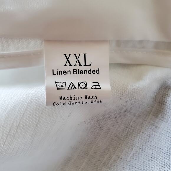 Jofemuho White Lightweight Linen Blend Blazer Jacket Size XXL - Picture 6 of 7